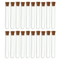 Pungan 35pcs Clear 5ml Test Tubes with Wood Stoppers, Science Lab Chemistry Tools, 2.95" x 0.47" Glass Tubes for Experiments