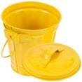 thumbnail image 1 of WRISTBIQUE Vintage Yellow Iron Mini Desk Trash Can 1Set 4.5x3.9x3.9in, 1 of 10
