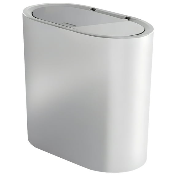WRISTBIQUE Small Lidded Trash Can Silver 1Set 9.98X9.84X6.46In