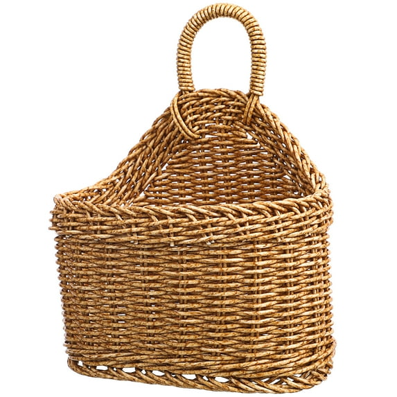 Pungan Woven Storage Basket Hanging Wicker Wall Planter Pot for Indoor/Outdoor,9.25"X7.48"X4.72"