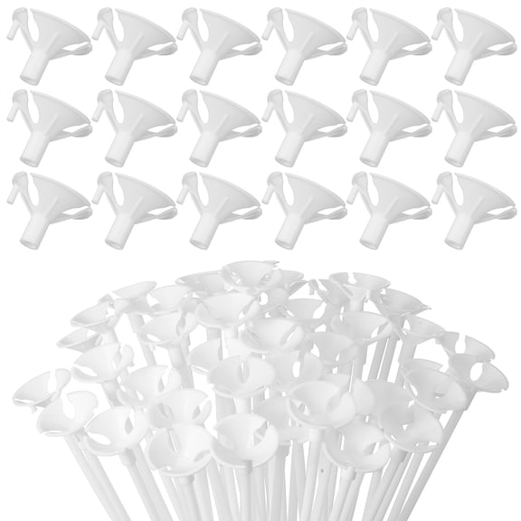 Pungan balloon holder 50 Clear Balloon Sticks with Cups for Wedding Party Decoration(12.6"X1.18"X1.18")