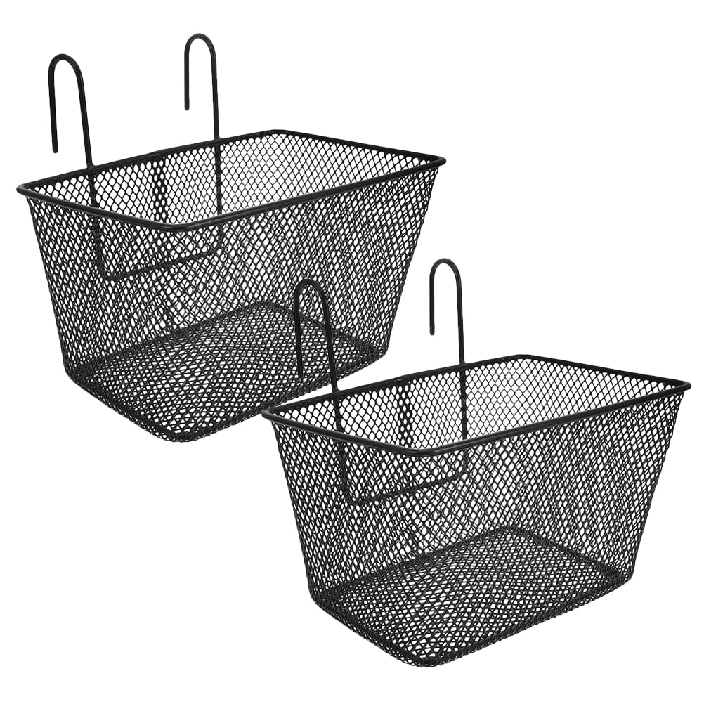 WRISTBIQUE 2Pcs Mountain Bike Basket Iron Simple and Practical Bicycle Basket for Riders