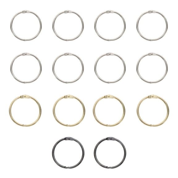 Pungan binder rings 14Pcs Loose Leaf Rings Flexible Book Rings Binder Rings for DIY Notebook Clip Rings,1.18"X1.18"X0.16"