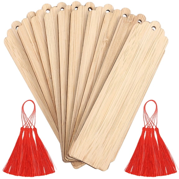 Pungan blank bookmarks 10 Sets of Diy Bookmarks Carving Page Markers Doodle Hanging Tags Handmade Bookmarks,4.72"X1.18"X0.08"