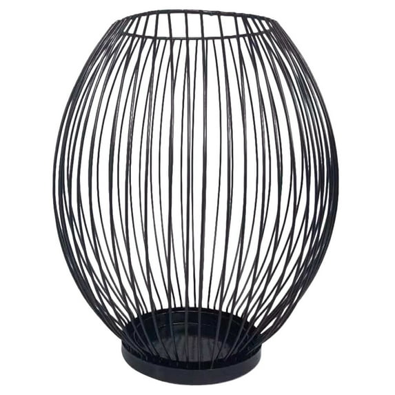 Pungan candle stand Metal Wire Tea Light Holder LED Pillar Votive Candlestick (Black),6.3"X5.12"X5.12"