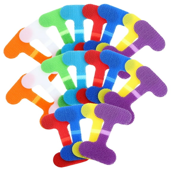 Pungan cord labels 20Pcs Colored Cable Wraps Nylon Cable Organizers Multi-functional Cable Label Ties,1.5"X1.18"X0.12"