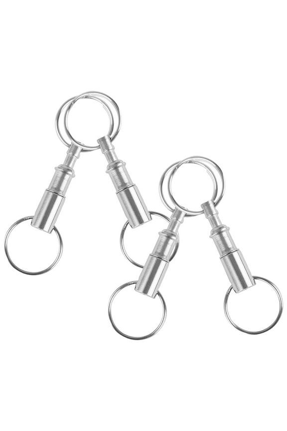 Pungan 4-Pack Dual Quick Disconnect Key , Double Keychain Pendant for Crafts, Metal Key Holder 3.15"x0.98"x0.39"