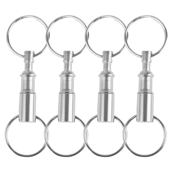 Pungan dual heads keychain 4Pcs Quick Disconnect Key Ring Double Rings Keychain Convenient Key Ring Pendant Key Ring for Crafts,3.15"X0.98"X0.39"