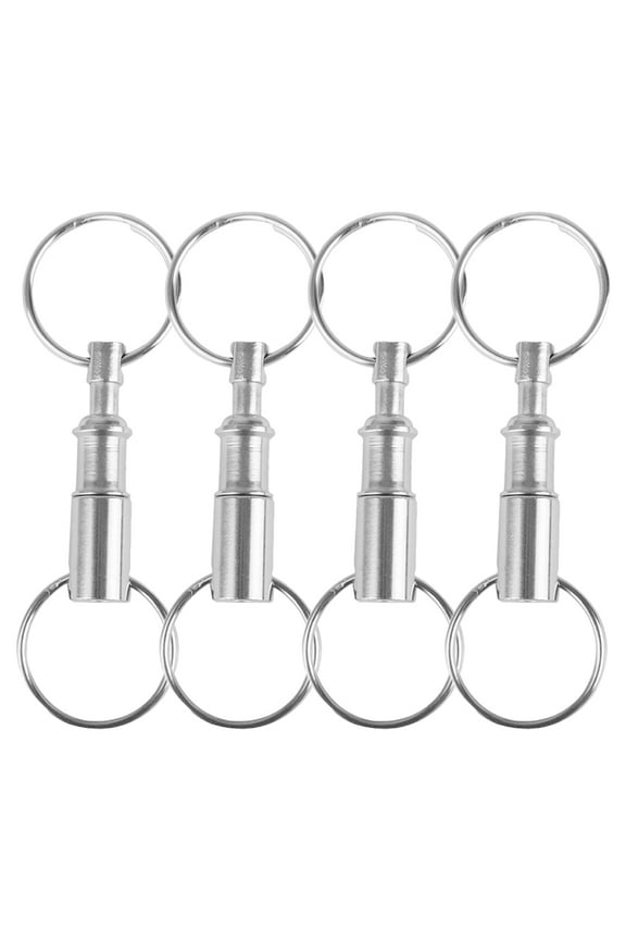 4-Pack Dual Quick Disconnect Key , Double Keychain Pendant for Crafts, Metal Key Holder 3.15"x0.98"x0.39"