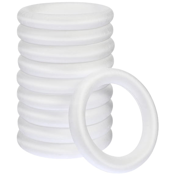 Pungan foam circle 10pcs White Foam Circle Rings for DIY Crafts and Floral Projects,4.72"X4.72"X0.75"