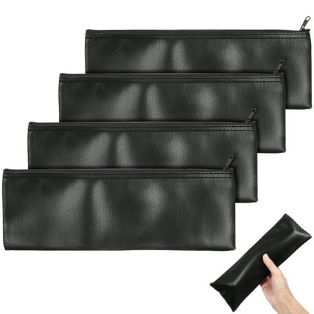 WRISTBIQUE Microphone Protector Microphone Pouch Black Pu Leather 4pcs