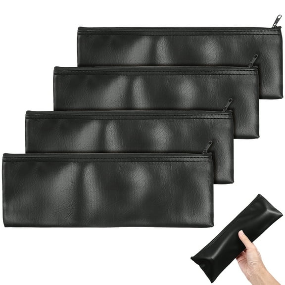 WRISTBIQUE Microphone Protector Microphone Pouch Black Pu Leather 4pcs