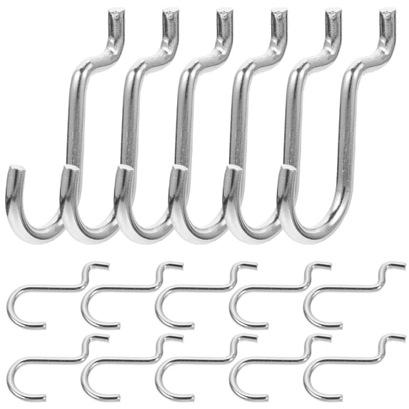 Pungan 20pcs Metal Pegboard Hooks Utility Display Holders for Garage Workshop Wall Storage 1.57 x 1.18 x 0.08 inches