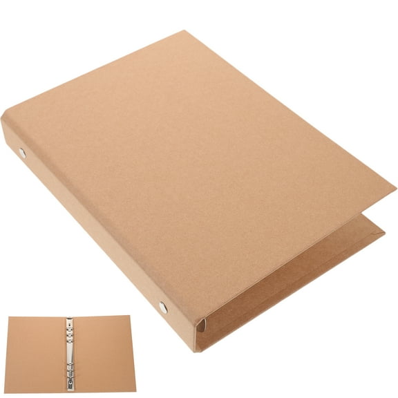 Pungan planner binder Kraft Paper Binder Refillable Notebook Cover Loose-leaf Notebook Shell Students Binder Shell (A5),9.25"X6.89"X1.38"