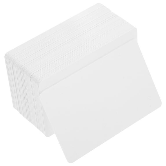 ELAYARD White PVC Blank Cards for Decoration, Dual Sided, Smooth Edges, , 50Pcs
