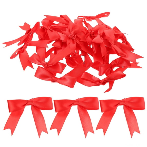 WRISTBIQUE Red Small Bows 30Pcs 2.6X2.2in for present Wrapping