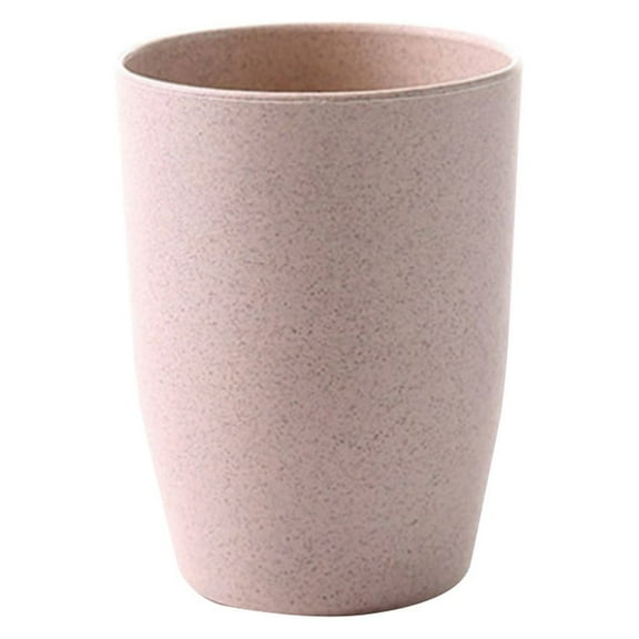 Pungan tooth mug Bathroom Tooth Cup Wheat Stem Simple Round Mounthwash Mug for Children Adults (Northern Europe Pink),3.94"X3.15"X3.07"