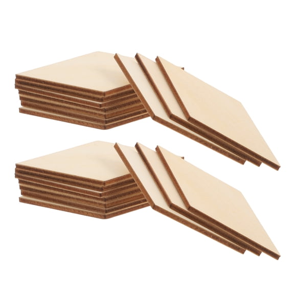 Pungan wooden slices 30Pcs Wooden Rhombus Cutouts for DIY Crafts (40x80mm),3.15"X1.57"X0.08"