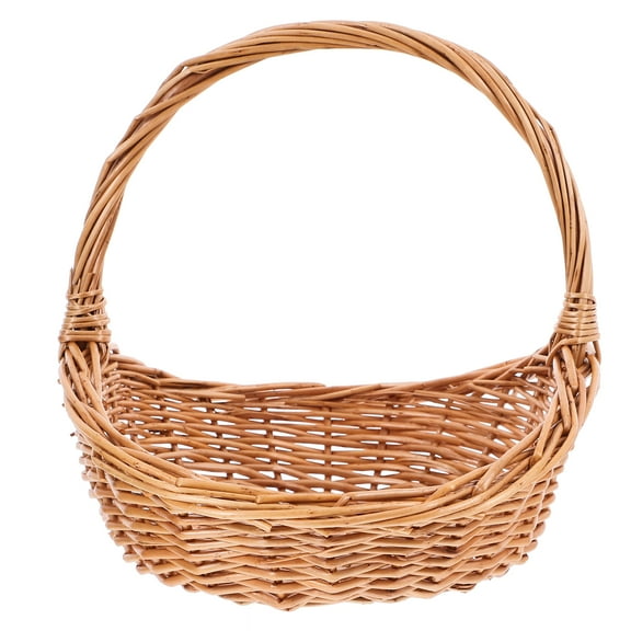 Pungan woven basket Wicker Fruit Basket with Handle for Home & Outdoor Parties,8.66"X7.87"X7.09"