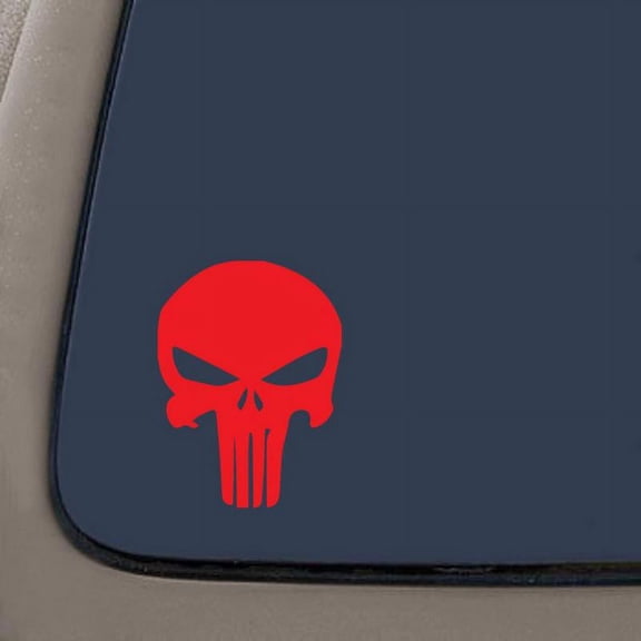 Punisher 2K Skull Vinyl Decal Sticker | 5.5-Inches | Red Vinyl | Car Truck Van SUV Laptop Macbook Wall Decals