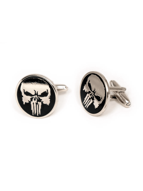Punisher Cufflinks, Marvel Skull Tie Clip, Groomsmen Jewelry, Men’s Wedding Gifts