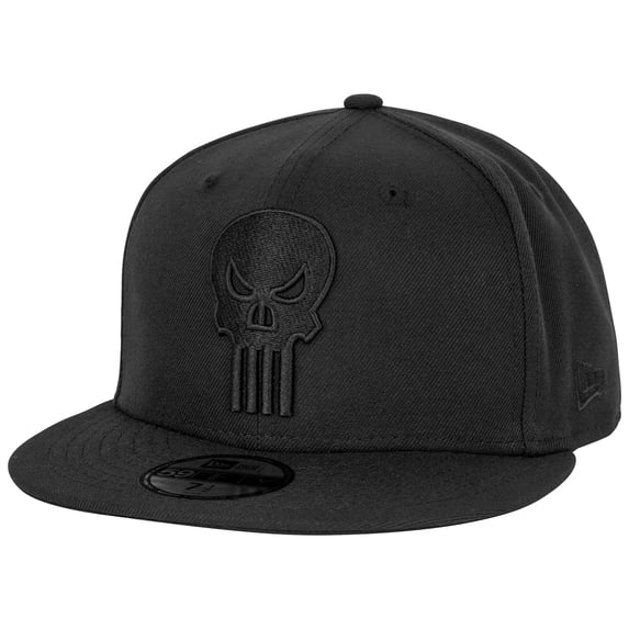 Punisher Logo Black on Black New Era 59Fifty Fitted Hat-7 7/8 Fitted