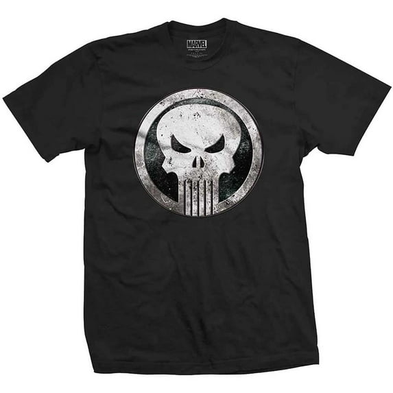 Men's Punisher Metal Badge Slim Fit T-shirt X-Large Black