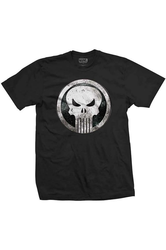 Men's Punisher Metal Badge Slim Fit T-shirt XX-Large Black