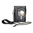 thumbnail image 1 of Punisher Metal Skull Logo Trifold Clutch Wallet With Chain, 1 of 2
