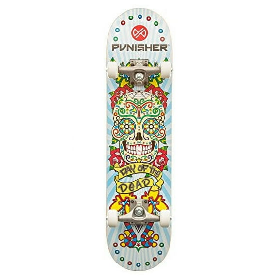 Punisher Skateboards Day of the Dead 31.5" x 7.75" ABEC-7 Deep Conave Canadian Maple Complete Skateboard