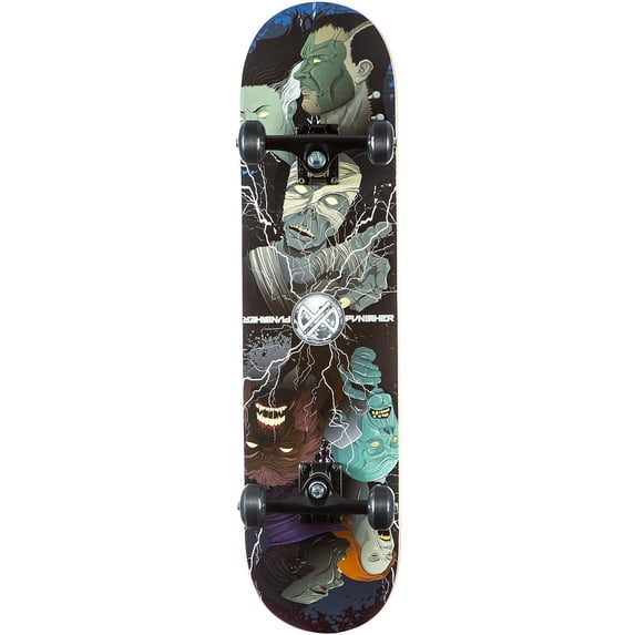 Punisher Skateboards Monster Mashup 31.5" x 7.75" ABEC-7 Deep Conave Canadian Maple Complete Skateboard