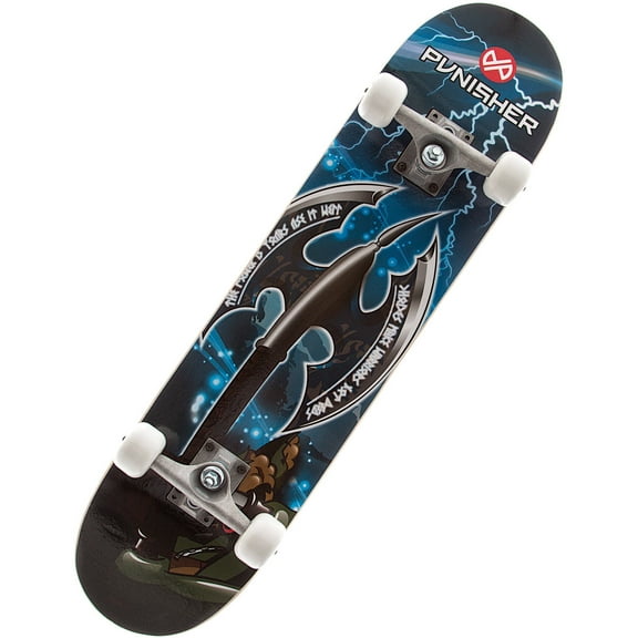 Punisher Skateboards Warrior 31.5" x 7.75" ABEC-7 Deep Conave Canadian Maple Complete Skateboard