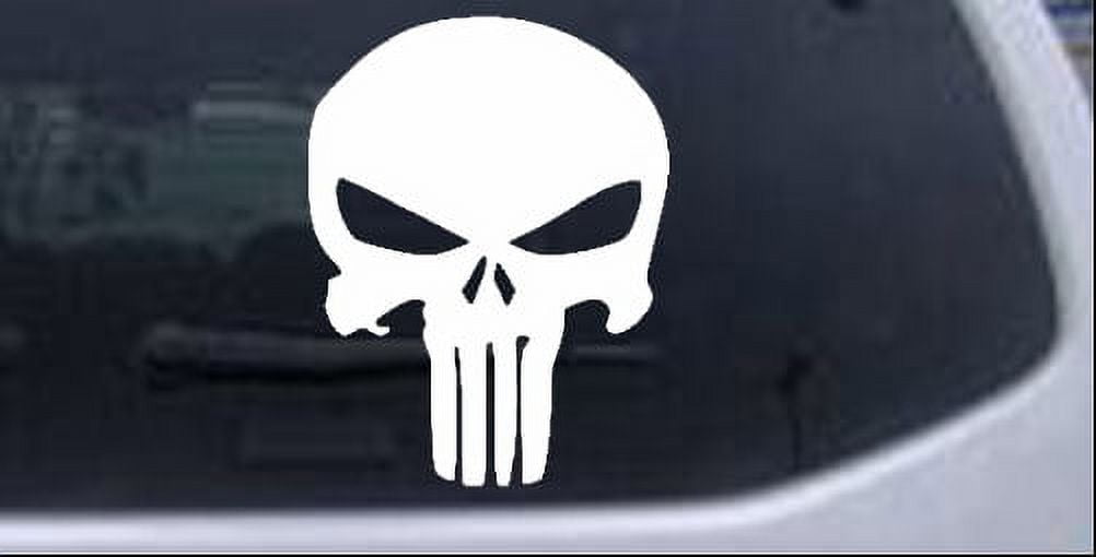 Punisher Sticker Decal Skull White