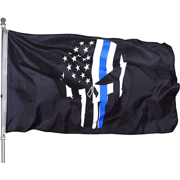 Punisher Skull Flag 3x5 - Demon Punisher Memorial American Flags - 3x5ft Thin Blue line USA Police Banner
