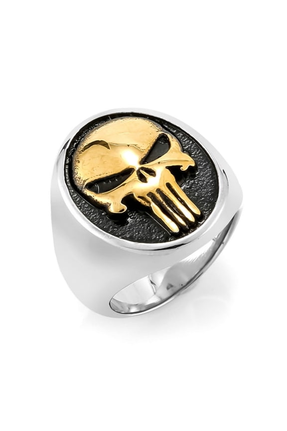 Punisher Skull Logo Stainless Steel Band Ring Size 10