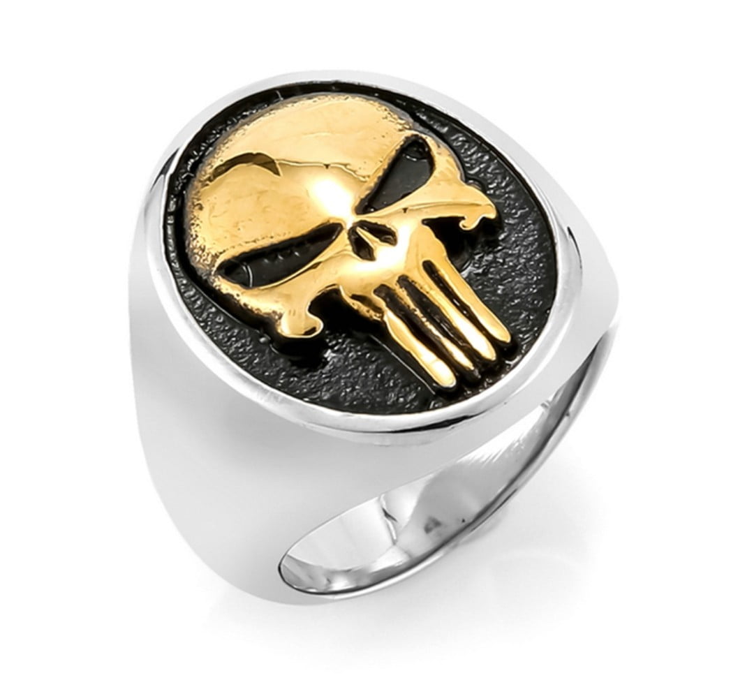 Zhubobo Alien Skull Punisher Ring - Gothic Stainless Steel Men's Ring Size 7-15 - View #7