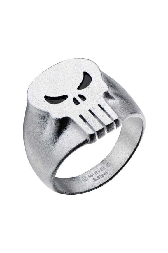 Skull Symbol Stainless Steel Silver Ring-Size 10