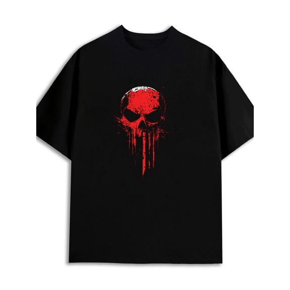 Punisher Skull Tee men 180G 100% Cotton black Fashion Unisex Shirt Graphic Tee tshirts Classic Unisex Shirt Crewneck tshirts Vintage Unisex Shirt Cotton tshirts