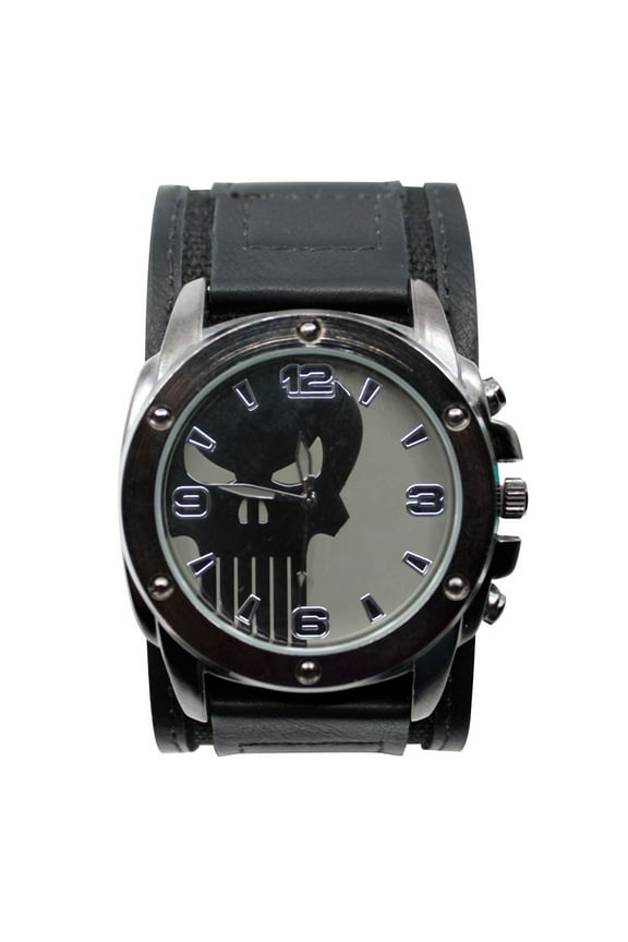 wtchpunsymdualfas Punisher Symbol Watch with Dual Fasten Adjustable Strap