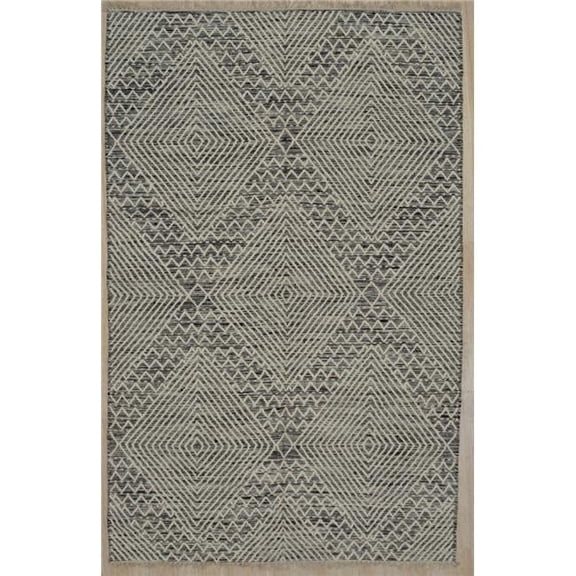 Punja Killim Area Rug - Black - 8 x 10 ft - Handmade - Durable Wool