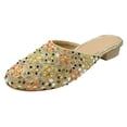 thumbnail image 1 of Punjabi Jutti for Women Back Open Mojari Bridal Mules Wedding Multi Color Shoes Mules Indian Jutti, 1 of 4