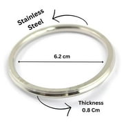 Punjabi/Sikh Stainless Steel Silver Kada/Bracelet for Men Internal Diameter 6.2 cm Thickness 0.8 cm