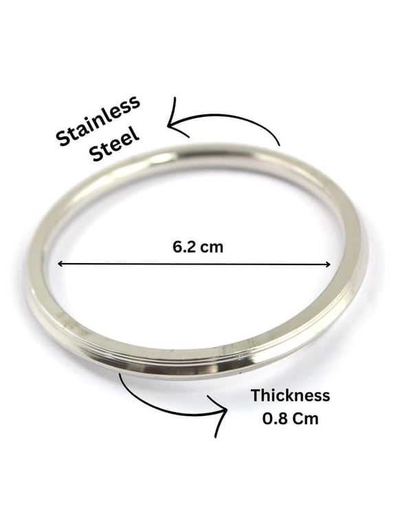 Punjabi/Sikh Stainless Steel Silver Kada/Bracelet for Men Internal Diameter 6.2 cm Thickness 0.8 cm