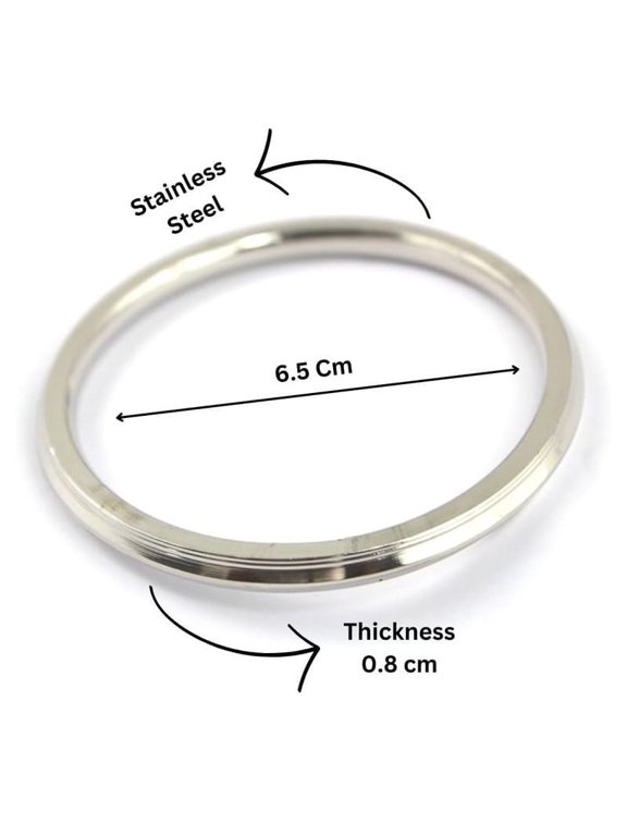 Punjabi/Sikh Stainless Steel Silver Kada/Bracelet for Men Internal Diameter 6.5 cm Thickness 0.8 cm