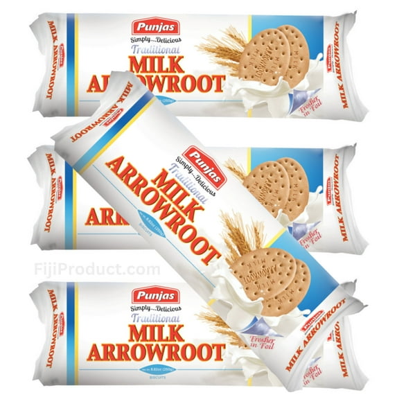 Punjas Milk Arrowroot Biscuits (Deal-Pack Of 4 x 250g) A Family Favorite For Generations, Milk Arrowroot – The Classic Tea Biscuit... FijiProduct.com