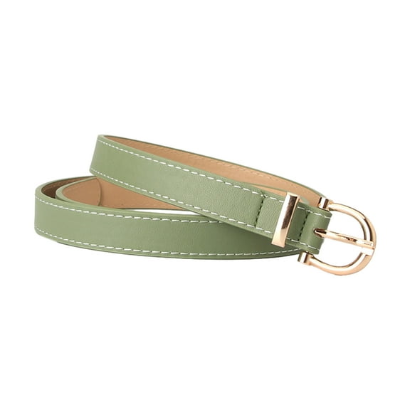 Punk Adult Waist Belt with Adjustable Oval Shape Buckle Waistband PU-leather Waist Belts for Women Slimming Belt