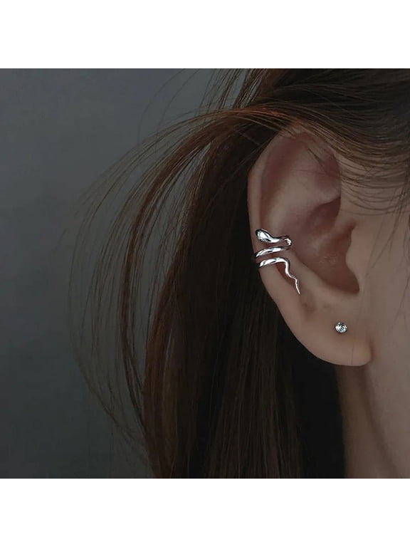 Clip Earrings for Women Man Exquisite Snake Fake Piercing Ear Cuff Without Holes Faux Clip on Earcuff Earrings
