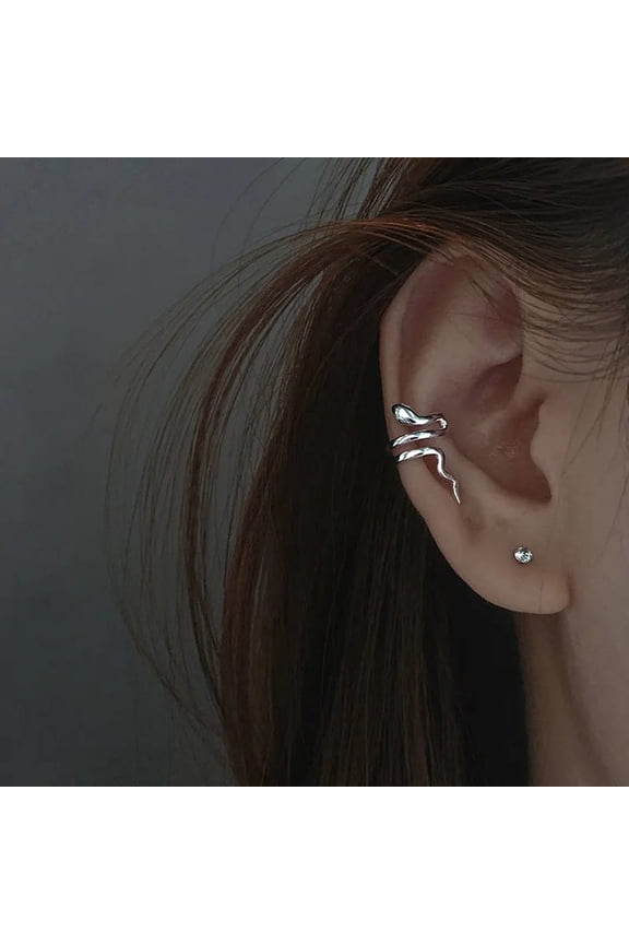 Clip Earrings for Women Man Exquisite Snake Fake Piercing Ear Cuff Without Holes Faux Clip on Earcuff Earrings