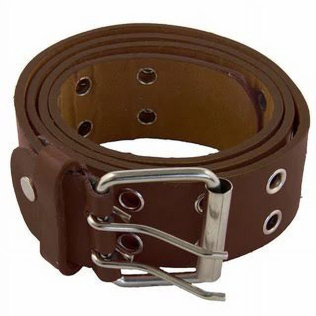 Punk Belts Brown Two Rows Metal Holes Mix Sizes 12 PACK 2436A