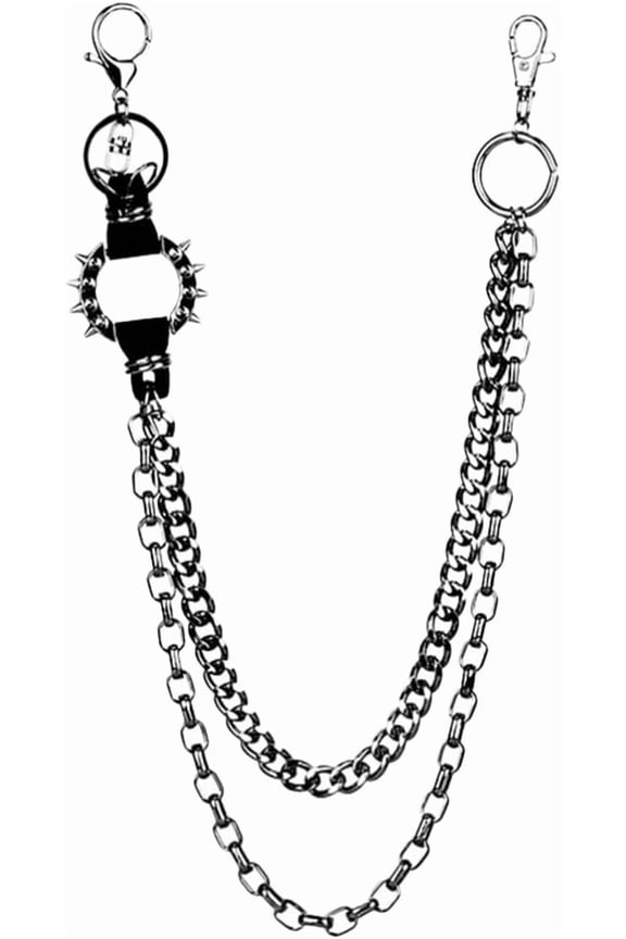 Punk Chains For Pants Motorcyle Punk Pants Trousers Jean Wallet Chain Hip Hop Gothic Rock Key Chain Metal Multi Layer Keychain Silver